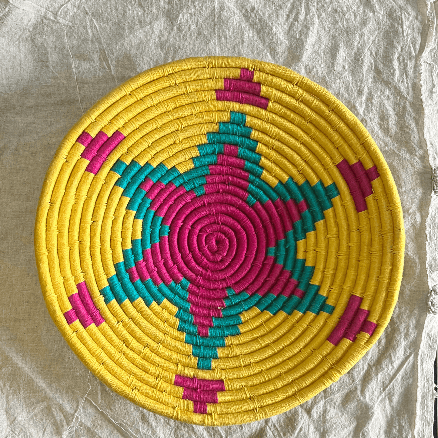 Handwoven Sabai Grass Wall Baskets- Sunshine Trio- Set of 3