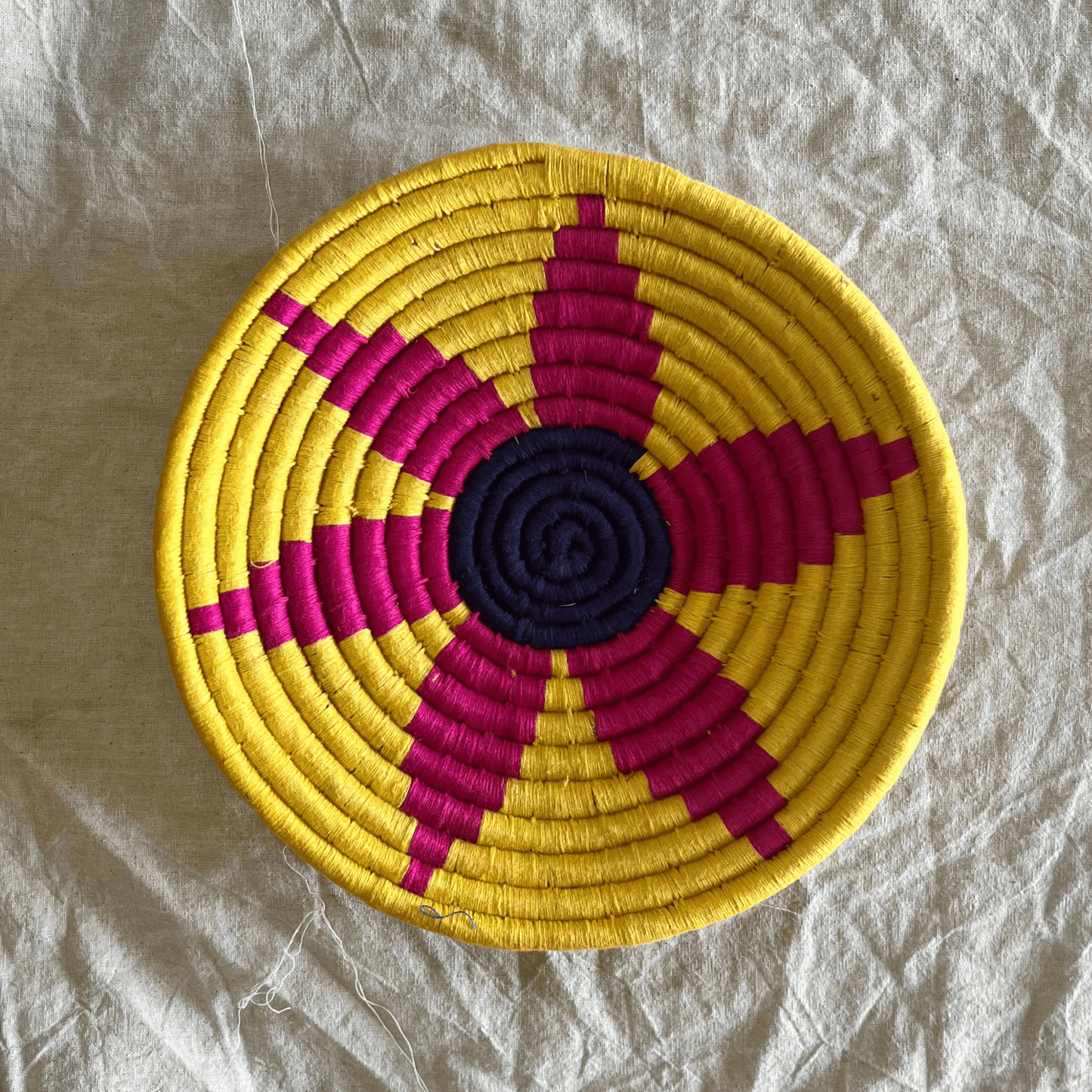 Handwoven Sabai Grass Wall Baskets- Sunshine Trio- Set of 3