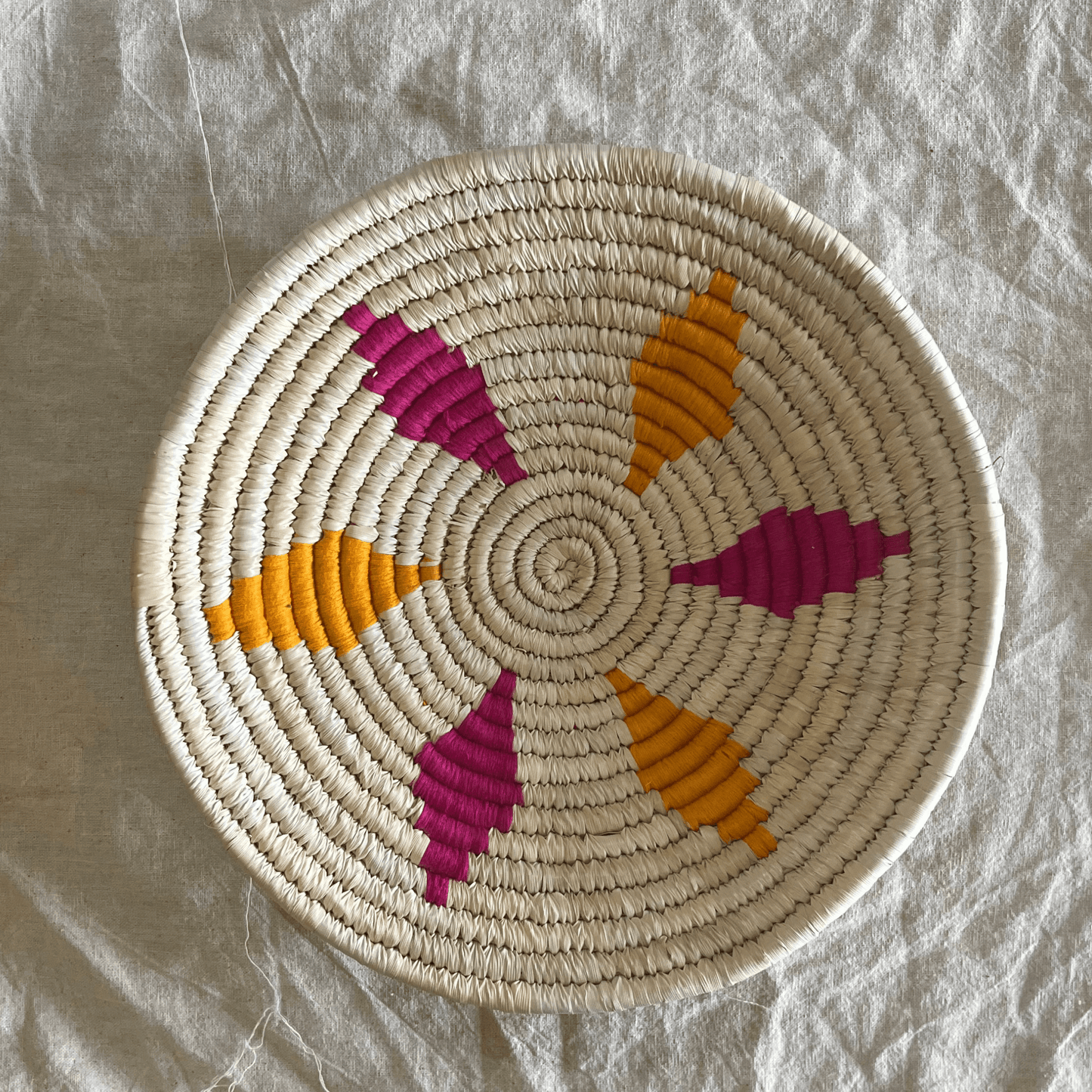 Handwoven Sabai Grass Wall Baskets- Whispers of Ivory- Set of 3