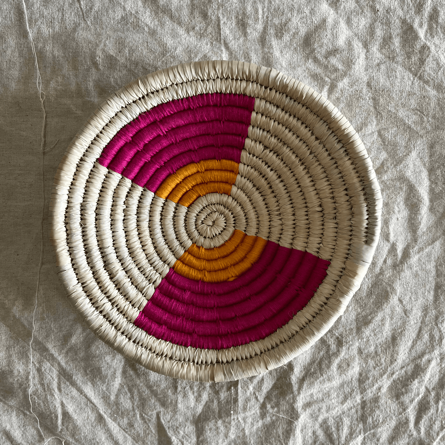 Handwoven Sabai Grass Wall Baskets- Whispers of Ivory- Set of 3