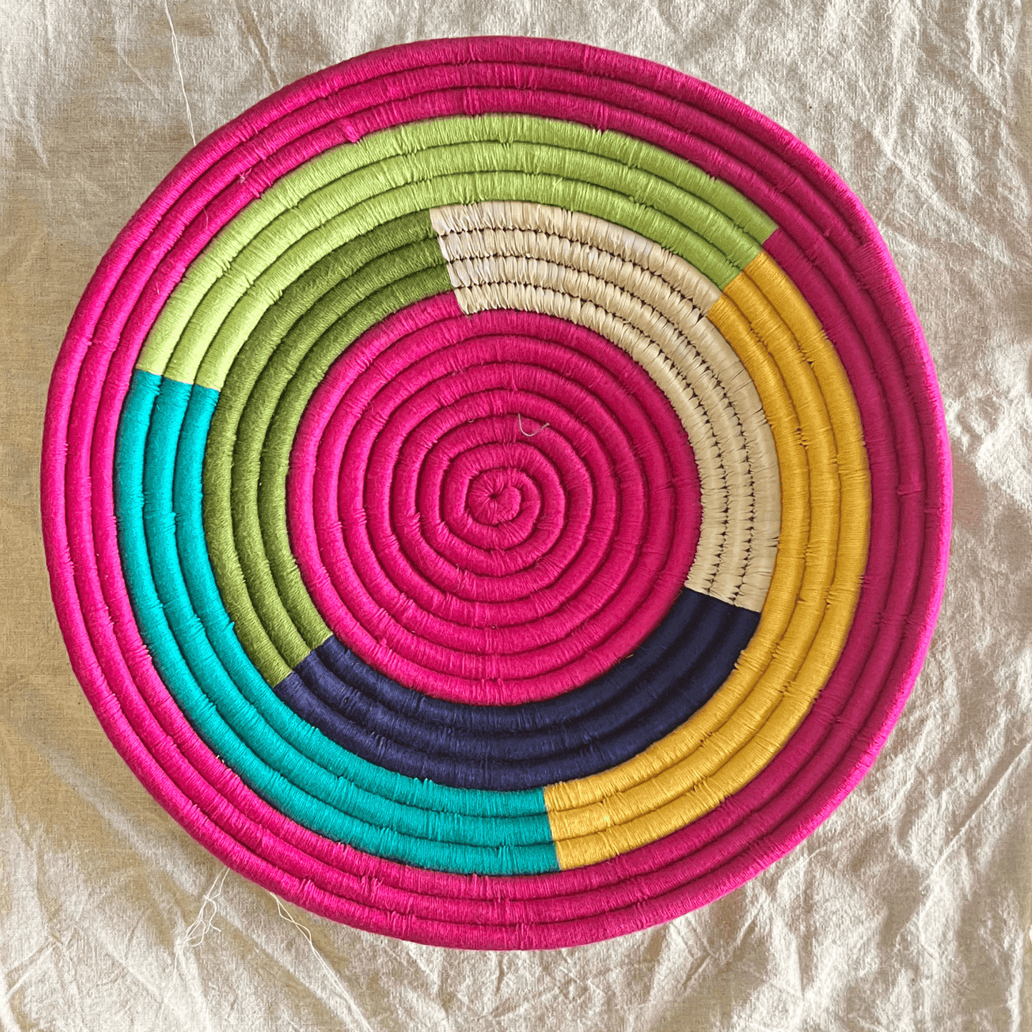 Handwoven Sabai Grass Wall Baskets- Set of 7