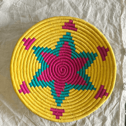 Handwoven Sabai Grass Wall Baskets- Sunshine Trio- Set of 3