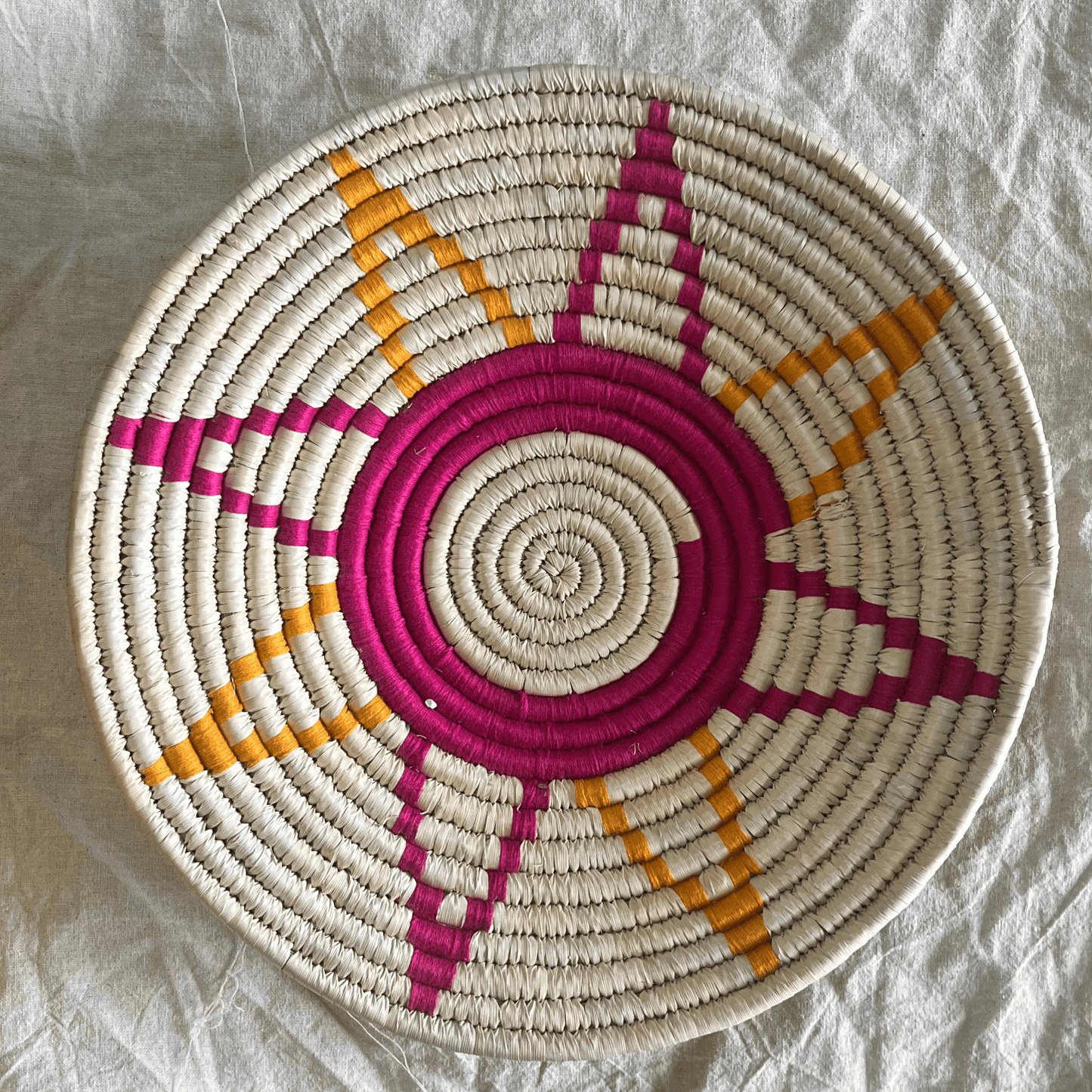 Handwoven Sabai Grass Wall Baskets- Whispers of Ivory- Set of 3