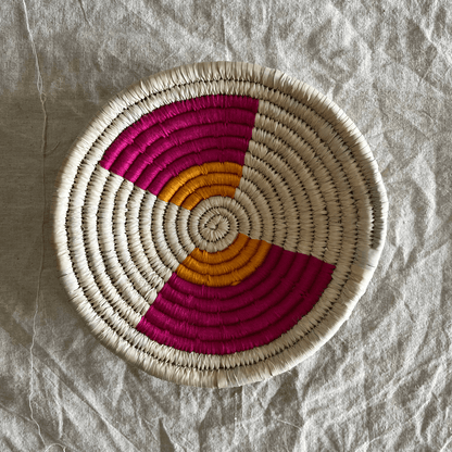 Handwoven Sabai Grass Wall Baskets- Whispers of Ivory- Set of 3